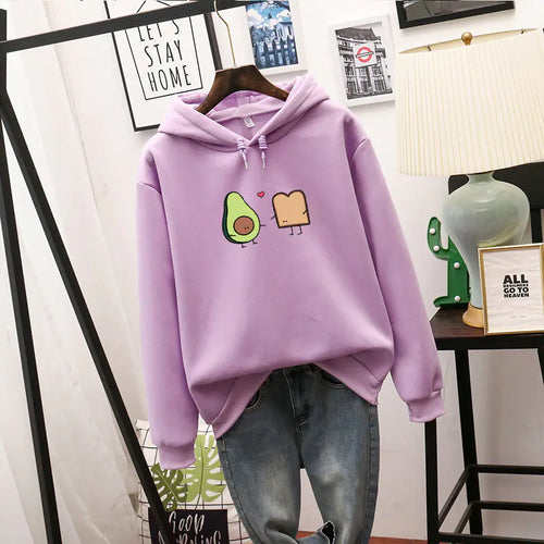 Avocado and Bread Hoodie - Loose Batwing Style